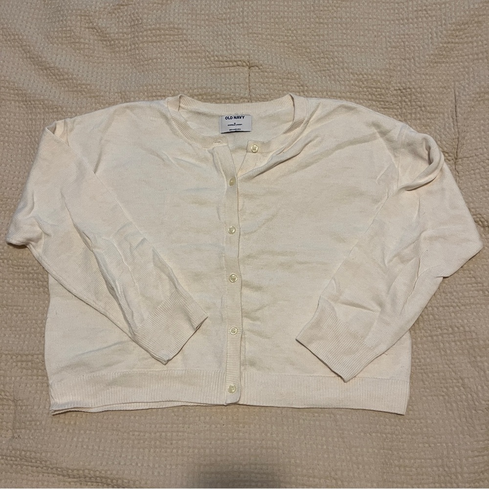 Old Navy Cream Button-up Cardigan - Size Medium